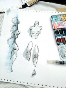 esquisse aquarellée